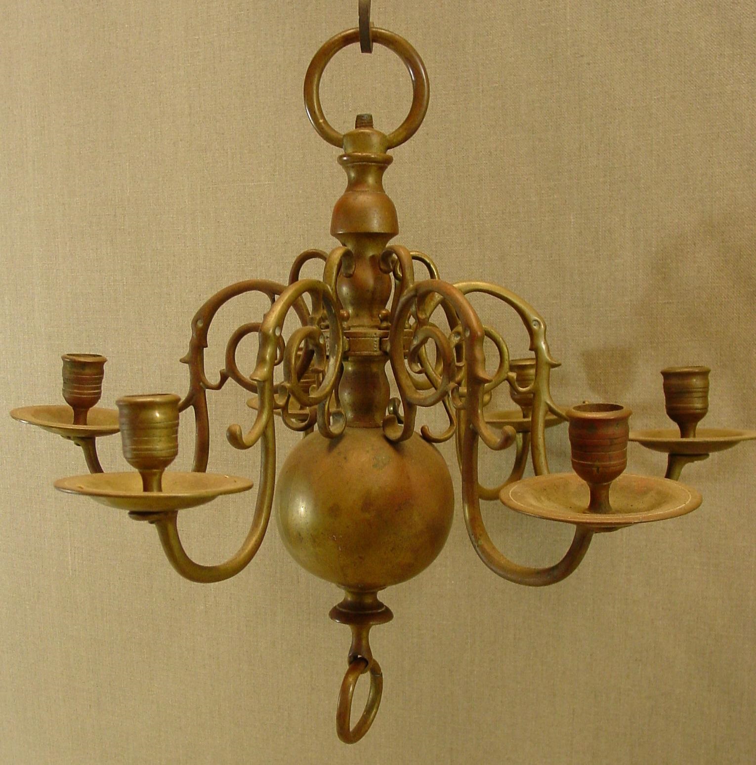 18th Century Swedish Brass and Crystal Chandelier - Appleton